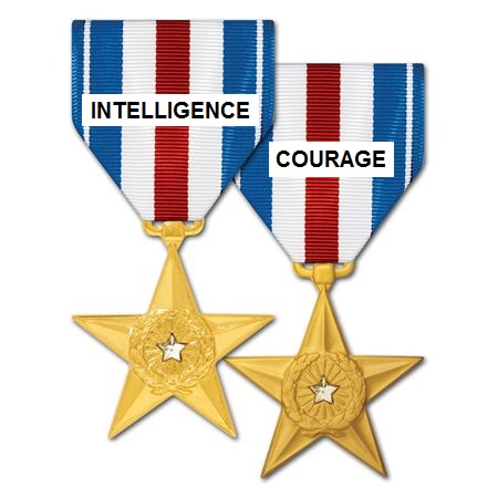 Mdailles pour l'intelligence et le courage.