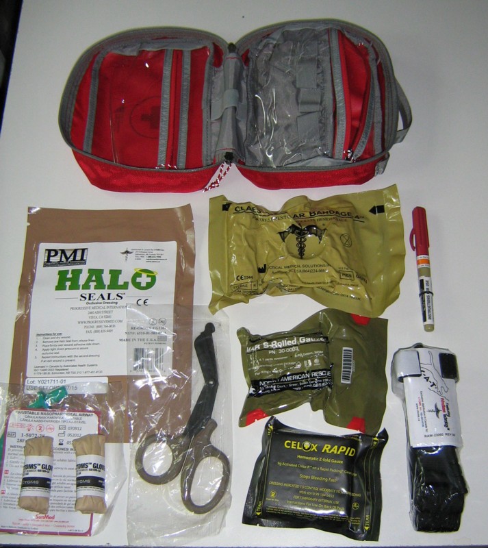 Contents of the Gunshot Wound Kit.