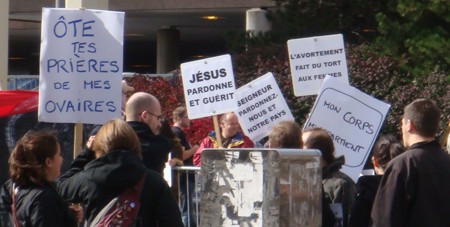 Some of the pro-choice signs.