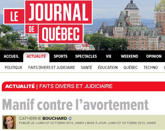 Entrefilet Journal de Qubec.