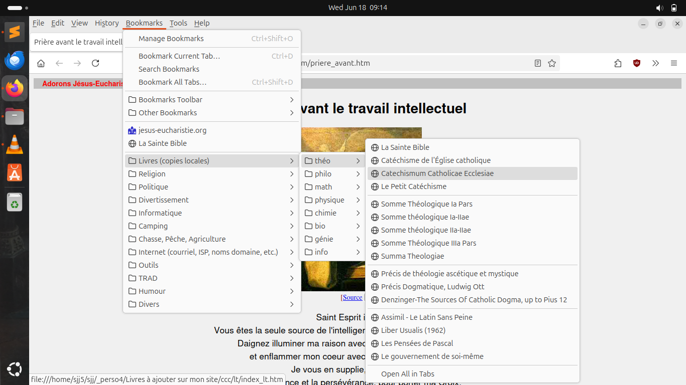 Copies locales de mes livres.
